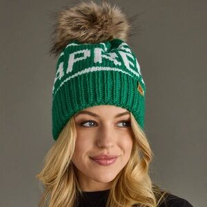 Green Apres Beanie with Pom